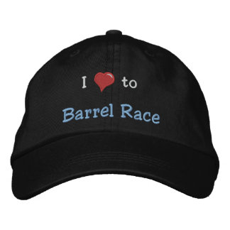 I Liebe (Herz) bis Barrel Race Bestickte Kappe