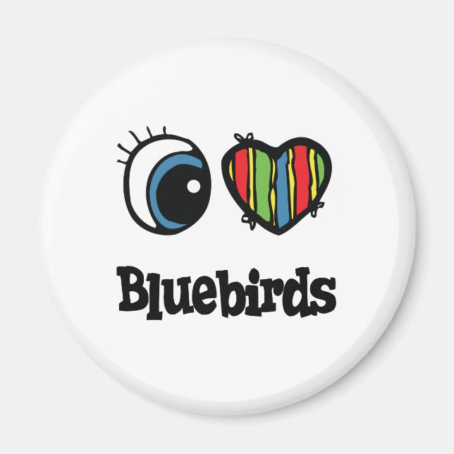I Liebe (Herz) Bluebirds Magnet (Vorne)