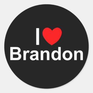 I Liebe (Herz) Brandon Runder Aufkleber