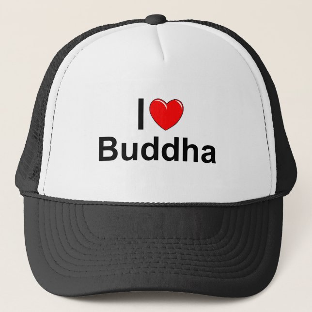I Liebe (Herz) Buddha Truckerkappe (Vorderseite)