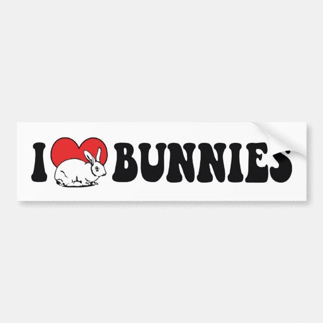 I Liebe Herz Bunny Rabbits Autoaufkleber (Vorne)