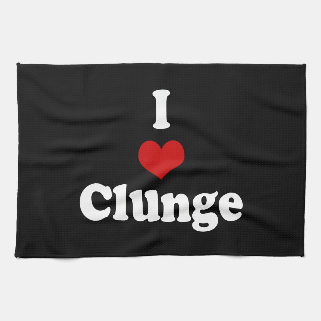 I LIEBE {HERZ} CLUNGE GESCHIRRTUCH (Horizontal)