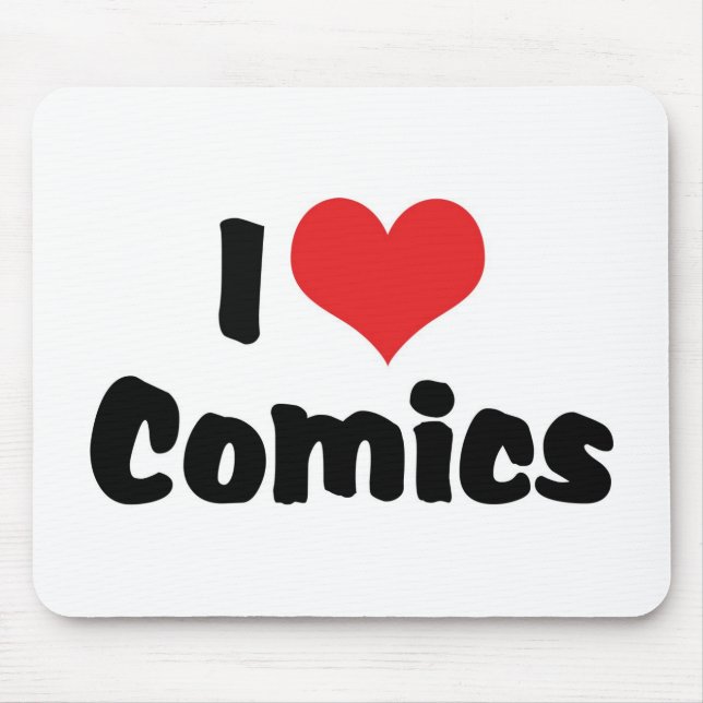I Liebe Herz Comic - Comic Book Lover Mousepad (Vorne)