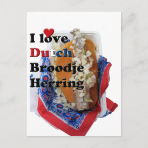 I Liebe (Herz) Dutch Broodje Hering Postcard Postkarte