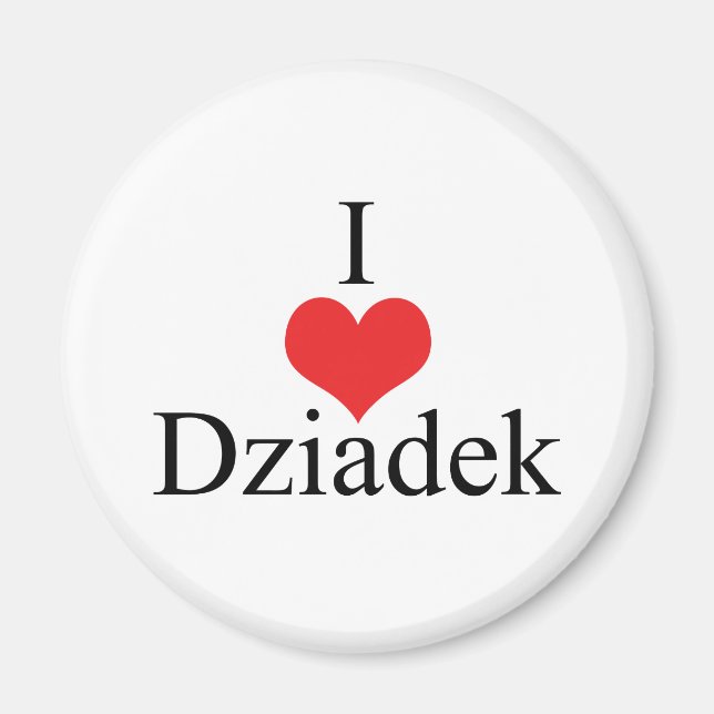 I Liebe (Herz) Dziadek Magnet (Vorne)
