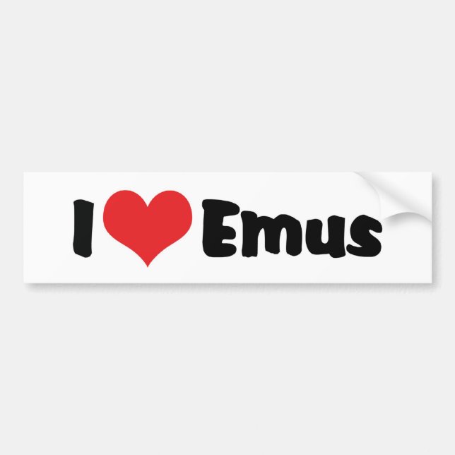 I Liebe Herz Emus - Emu & Ostrich Lover Autoaufkleber (Vorne)