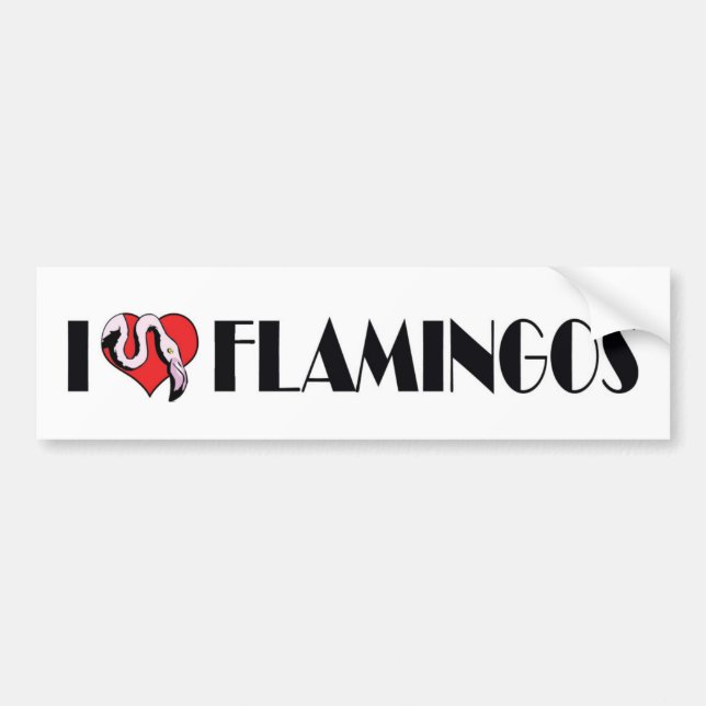I Liebe Herz Flamingos - Pink Flamingo Liebhaber Autoaufkleber (Vorne)