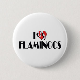 I Liebe Herz Flamingos - Pink Flamingo Liebhaber Button