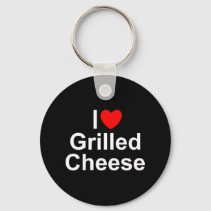 I Liebe (Herz) gegrillter Käse Schlüsselanhänger