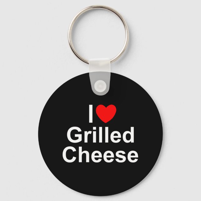 I Liebe (Herz) gegrillter Käse Schlüsselanhänger (Vorderseite)