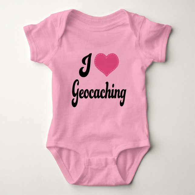 I Liebe (Herz) Geocaching Baby Strampler (Vorderseite)