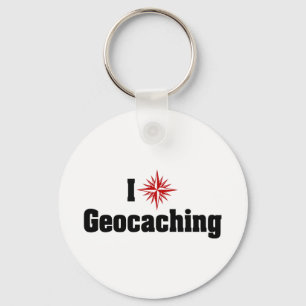 I Liebe Herz Geocaching - Schatzsucher Schlüsselanhänger
