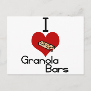I Liebe-Herz-Granola-Bars Postkarte