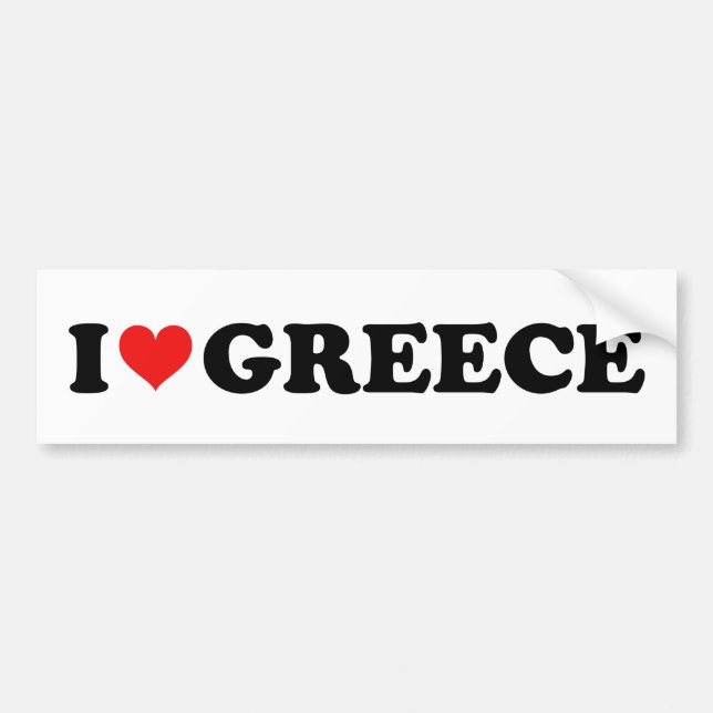 I Liebe Herz Griechenland Rotes Herz Reisen Souven Autoaufkleber (Vorne)
