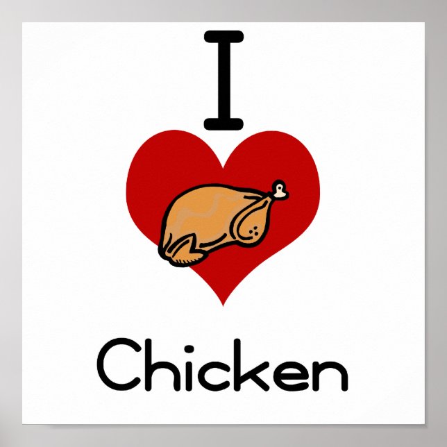 I Liebe-Herz-Huhn Poster (Vorne)