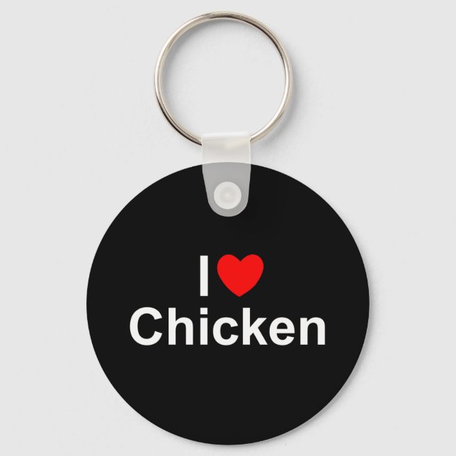 I Liebe (Herz) Huhn Schlüsselanhänger (Vorderseite)