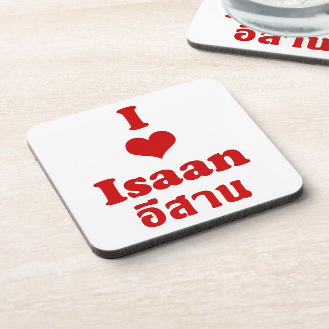 I Liebe (Herz) Isaan Untersetzer (Linke Seite)