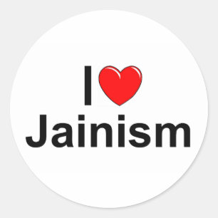 I Liebe (Herz) Jainismus Runder Aufkleber