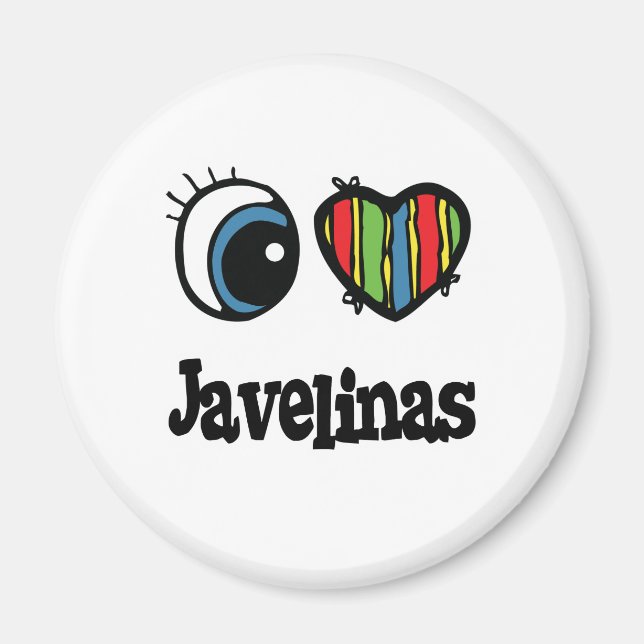 I Liebe (Herz) Javelinas Magnet (Vorne)