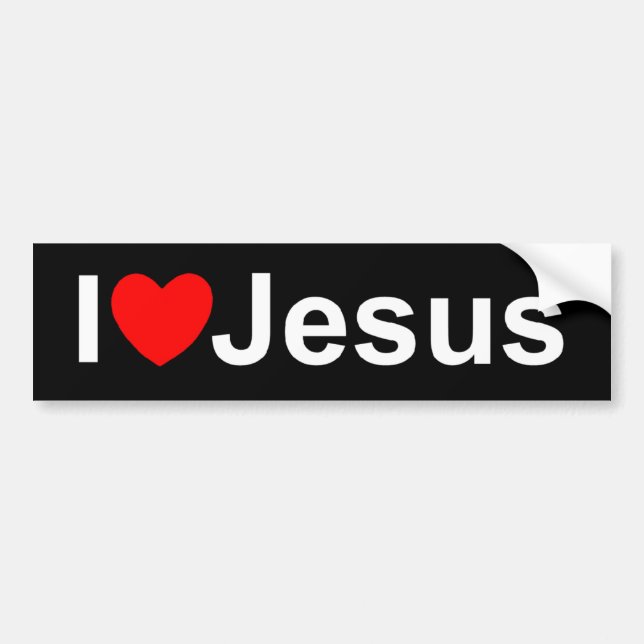 I Liebe (Herz) Jesus Autoaufkleber (Vorne)