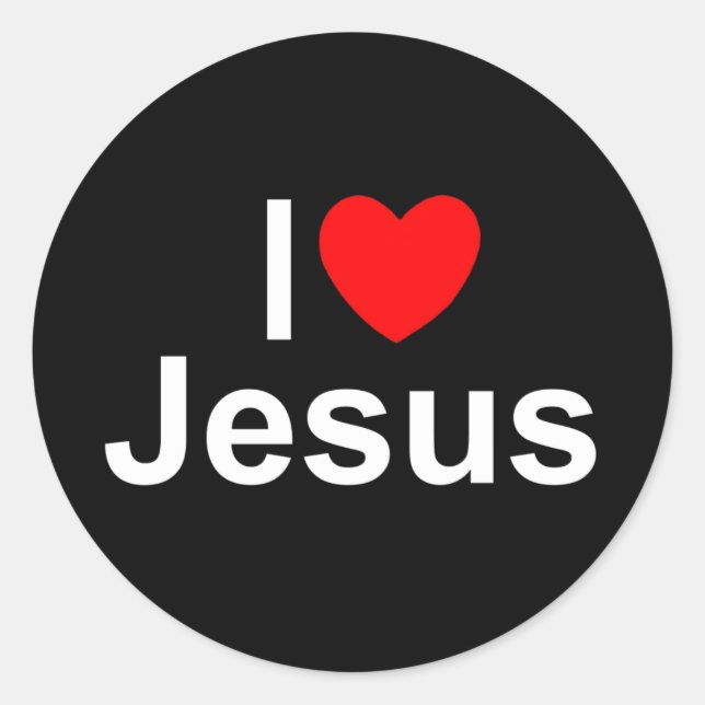 I Liebe (Herz) Jesus Runder Aufkleber (Vorderseite)