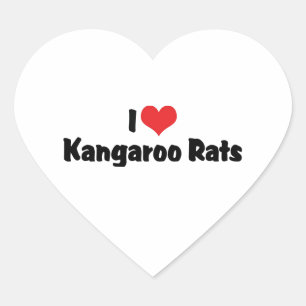 I Liebe Herz Kangaroo Rats Herz-Aufkleber