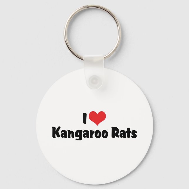 I Liebe Herz Kangaroo Rats Schlüsselanhänger (Vorderseite)