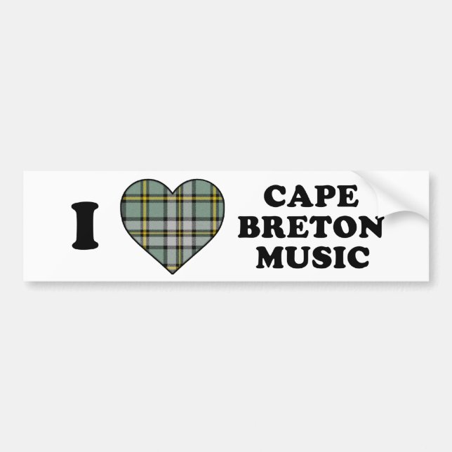 I Liebe-Herz-Kap-bretonischer MusikTartan Autoaufkleber (Vorne)