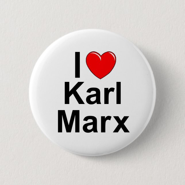 I Liebe (Herz) Karl Marx Button (Vorderseite)