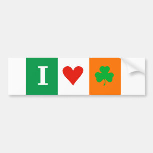 I Liebe-Herz-Kleeblatt-Irland-Raum-Autoaufkleber Autoaufkleber
