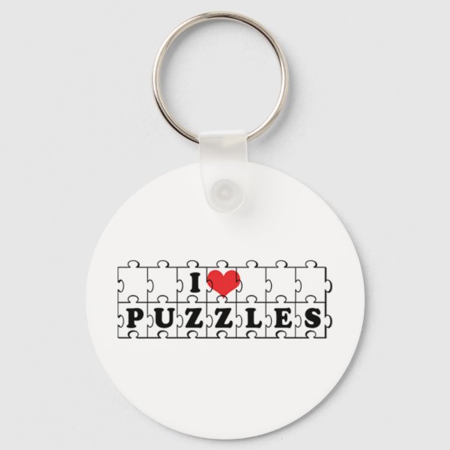 I Liebe Herz-Kreuz-Puzzles - Puzzle Lover Schlüsselanhänger (Vorderseite)