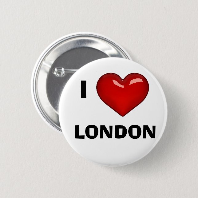 I LIEBE (HERZ) LONDON bearbeitbar Button (Vorne & Hinten)