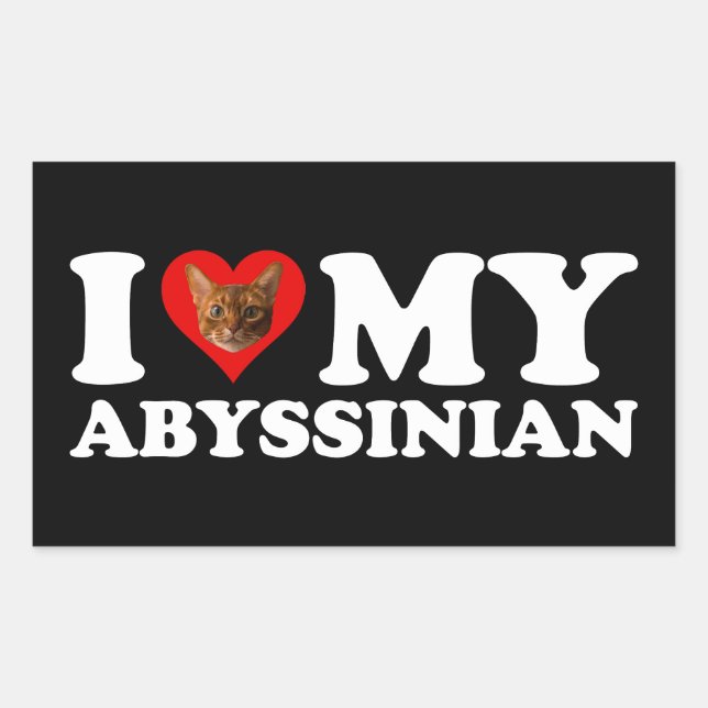 I Liebe (Herz) Mein Abessinier Rechteckiger Aufkleber (Vorderseite)
