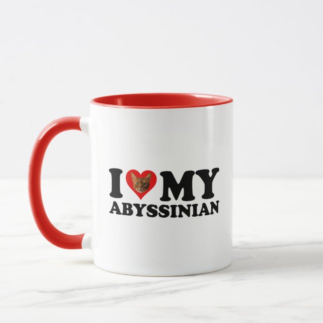 I Liebe (Herz) Mein Abessinier Tasse (Links)