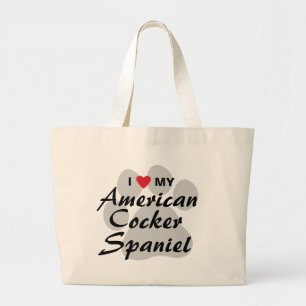 I Liebe (Herz) mein amerikanischer Cockerspaniel Jumbo Stoffbeutel