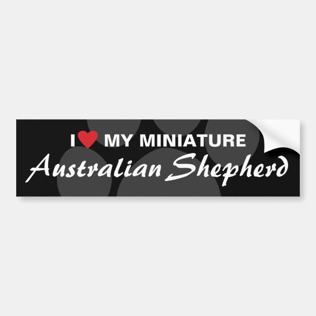 I Liebe (Herz) mein australischer Miniaturschäfer Autoaufkleber (Vorne)