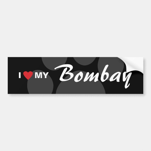 I Liebe (Herz) mein Bombay Autoaufkleber (Vorne)