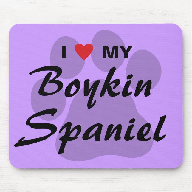 I Liebe (Herz) mein Boykin Spaniel Mousepad (Vorne)