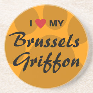 I Liebe (Herz) mein Brüssel Griffon Untersetzer
