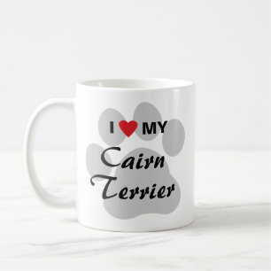 I Liebe (Herz) mein Cairn-Terrier Pawprint Kaffeetasse