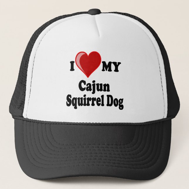 I Liebe (Herz) mein Cajun Eichhörnchen-Hund Truckerkappe (Vorderseite)