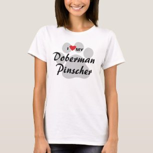 I Liebe (Herz) mein DobermannPinscher Pawprint T-Shirt