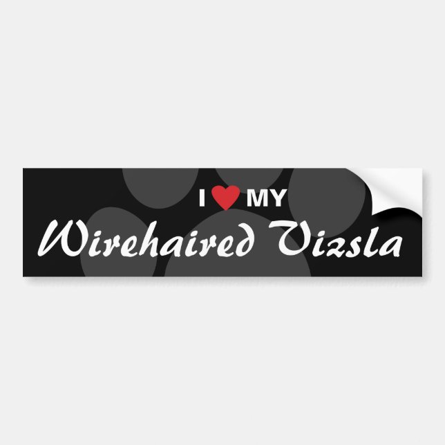 I Liebe (Herz) mein Drahthaar Vizsla Autoaufkleber (Vorne)
