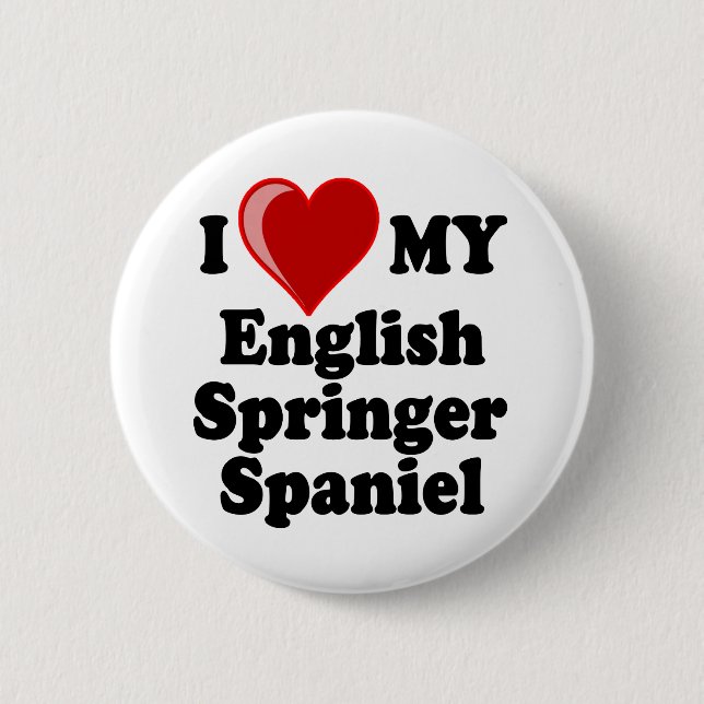 I Liebe (Herz) mein englischer Button (Vorderseite)