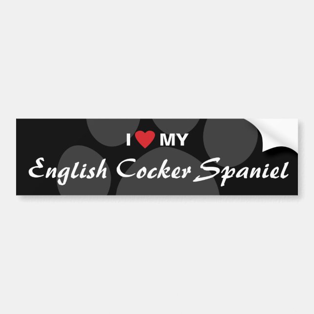I Liebe (Herz) mein englischer Cockerspaniel Autoaufkleber (Vorne)