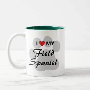 I Liebe (Herz) mein FeldSpaniel Zweifarbige Tasse