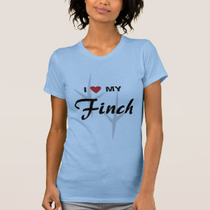 I Liebe (Herz) mein Fink-Vogel-Bahn-Entwurf T-Shirt