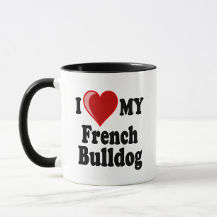 I Liebe (Herz) mein französische Bulldoggen-Hund Tasse