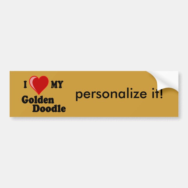 I Liebe (Herz) mein goldener Autoaufkleber (Vorne)