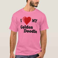 I Liebe (Herz) mein goldener Gekritzel-Hundeshirt